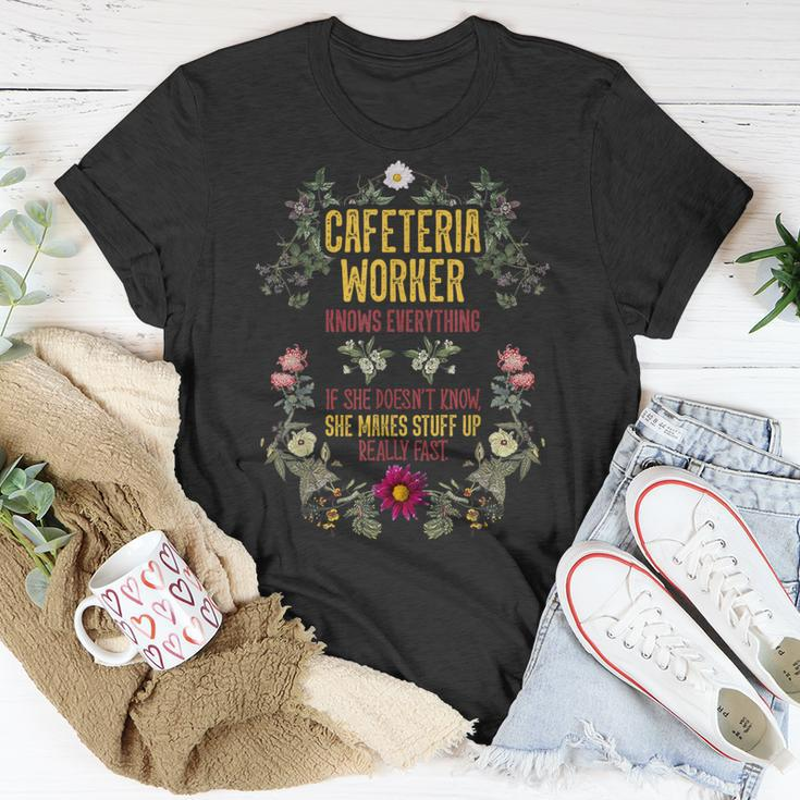 Cafeteria Worker Knows Everything Lunch Lady Service Crew T-Shirt Unique Gifts