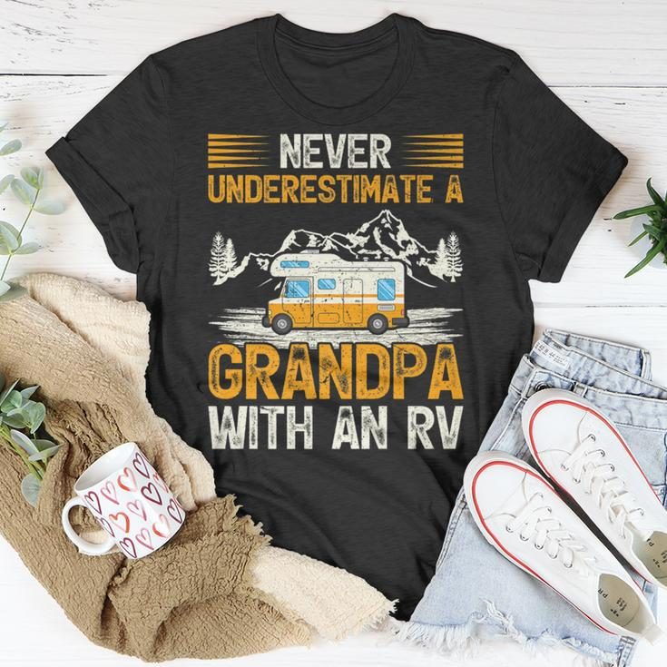 Camping Lover Never Underestimate A Grandpa With An Rv T-Shirt Unique Gifts