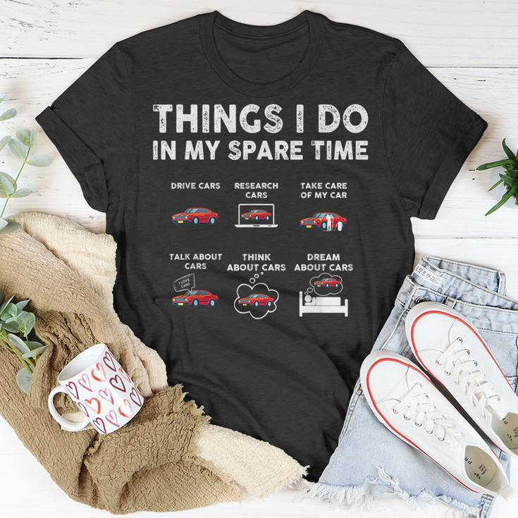 Car Guy Things I Do In My Spare Time Funny Muscle Cars Lover Cars Funny Gifts Unisex T-Shirt Unique Gifts