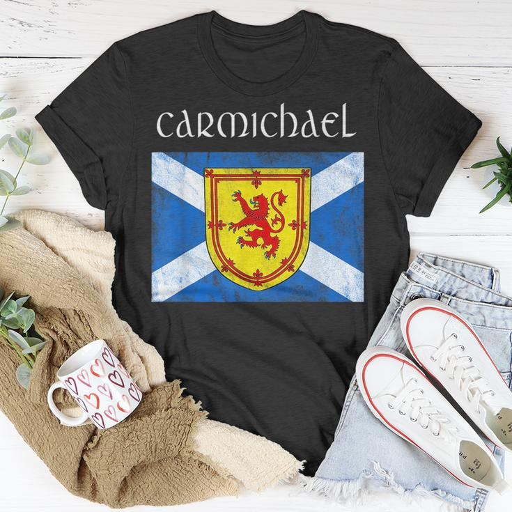 Carmichael Scottish Clan Name Gift Scotland Flag Festival Unisex T-Shirt Unique Gifts