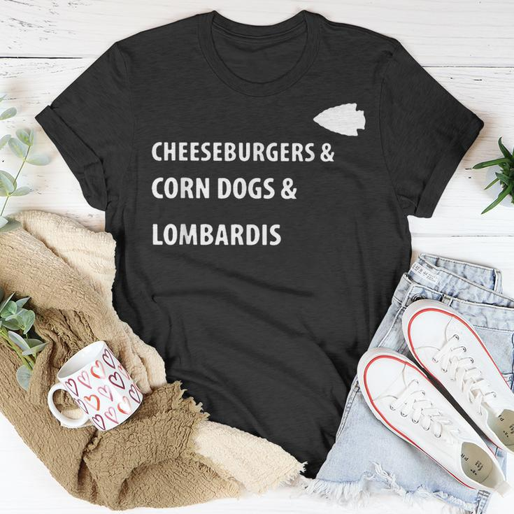 Cheeseburgers Corn Dogs Lombardis Unisex T-Shirt Unique Gifts