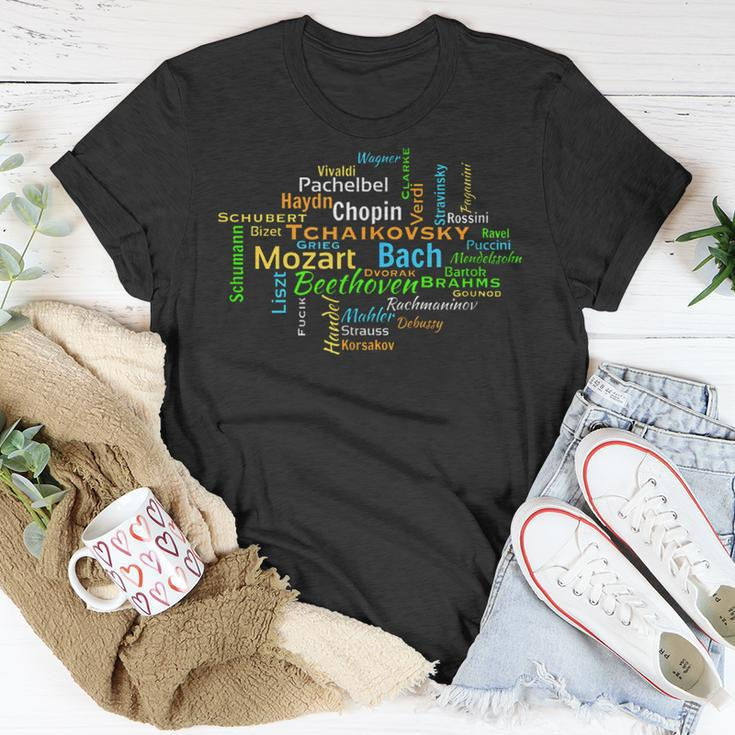 Classical Composers Word Cloud Music Lovers T-Shirt Unique Gifts