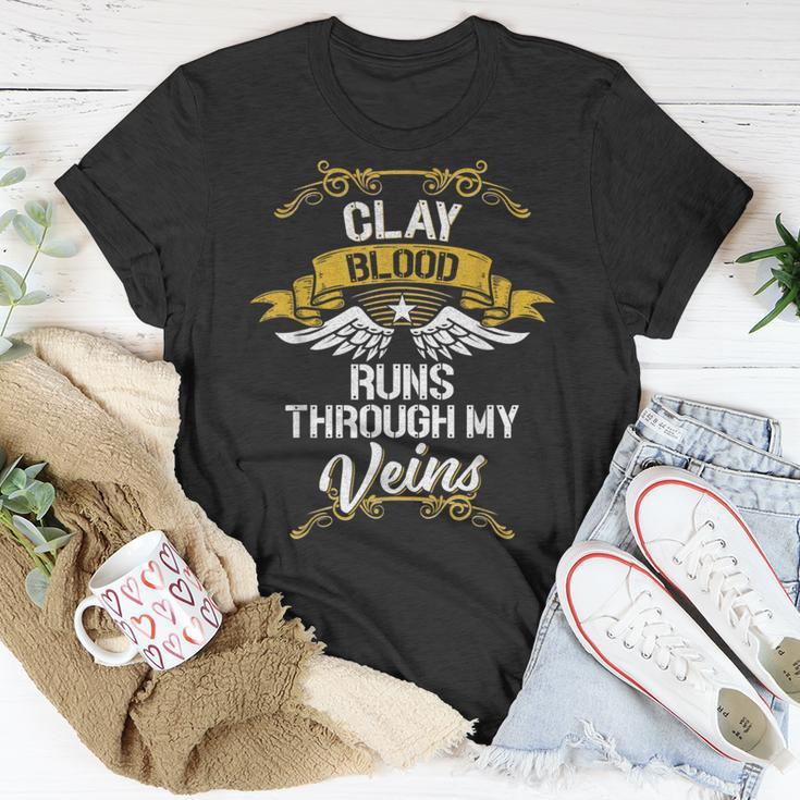 Clay Blood Runs Through My Veins T-Shirt Funny Gifts