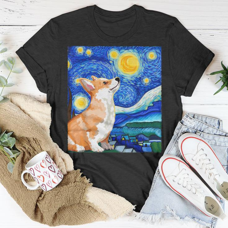 Corgi Starry Night Art Dog Art Corgi Owner Corgi T-Shirt Funny Gifts