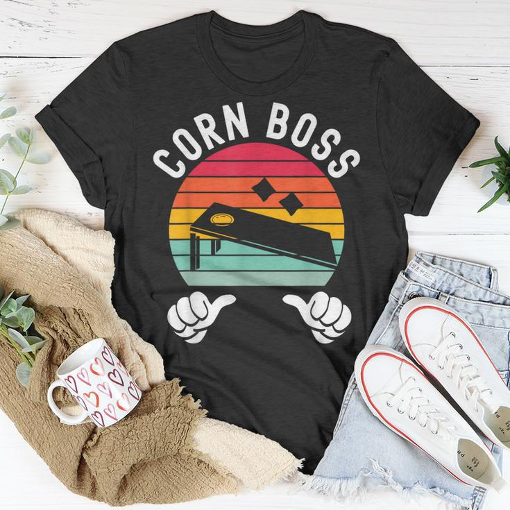 Corn Boss Bean Bag Player Funny Cornhole Unisex T-Shirt Unique Gifts