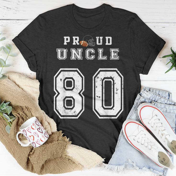 Custom Proud Football Uncle Number 80 Personalized For Men Unisex T-Shirt Unique Gifts