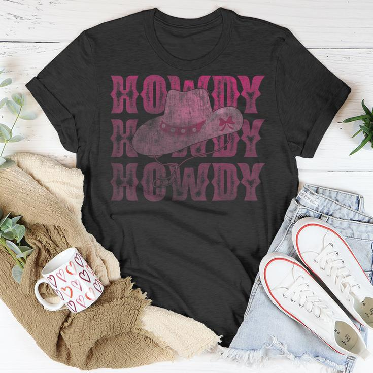 Cute Howdy Rodeo Western Country Southern Cowgirl Hats Unisex T-Shirt Unique Gifts
