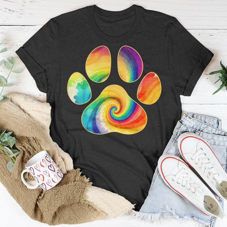Cute Tie Dye Dog Lover Paw Print Pet Owner Paw Print Tie Dye T-Shirt Unique Gifts