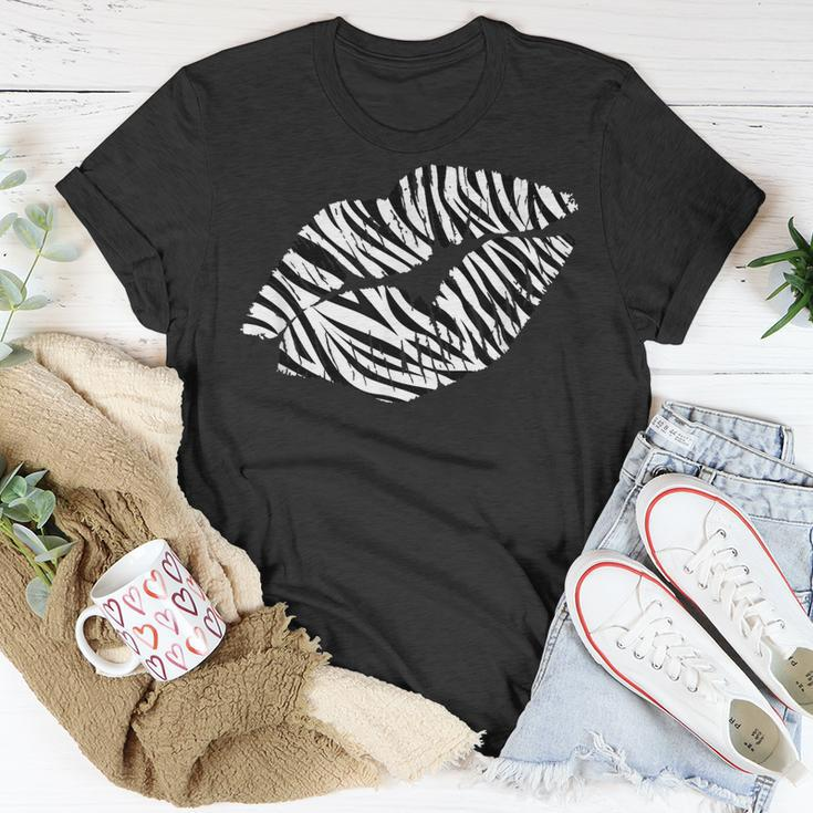 Cute Zebra Lovers Lips Kiss Print Graphic Adults Kids Gift Unisex T-Shirt Unique Gifts