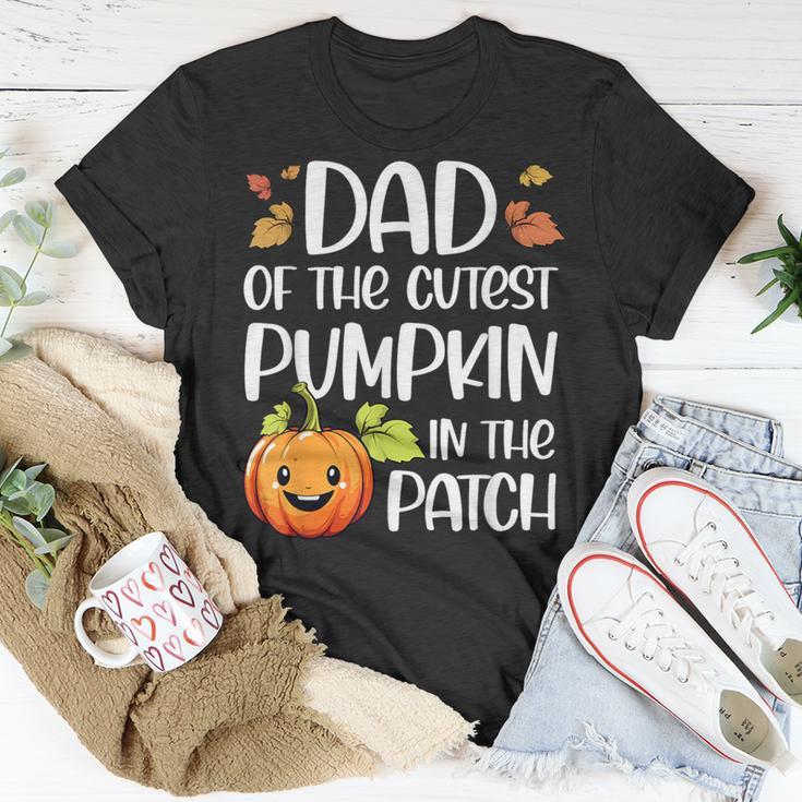 Dad Of Cutest Pumpkin In The Patch Halloween Thanksgiving T-Shirt Funny Gifts