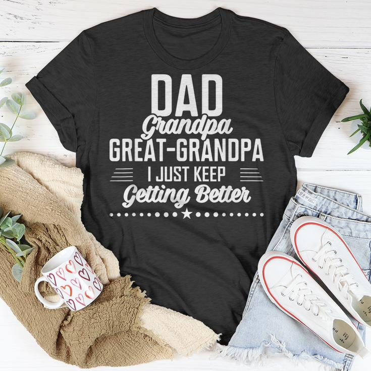 Dad Grandpa Great Grandpa Fathers Day Last Minute Unisex T-Shirt Funny Gifts