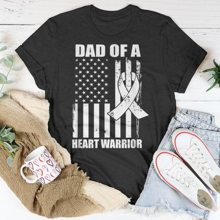 Dad Of A Heart Warrior Heart Disease Awareness Unisex T-Shirt Funny Gifts
