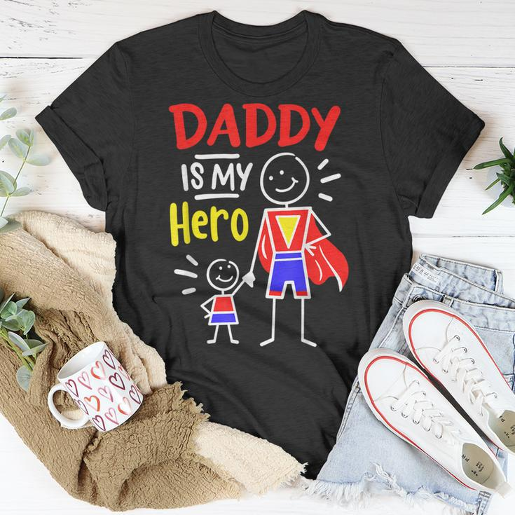 Daddy Is My Hero Cool Best Dad Fathers Day Cool Kids Unisex T-Shirt Funny Gifts