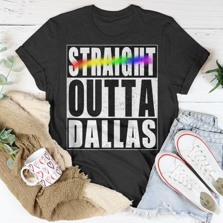 Dallas Gay Pride Not Straight Outta Lgbtq Unisex T-Shirt Unique Gifts