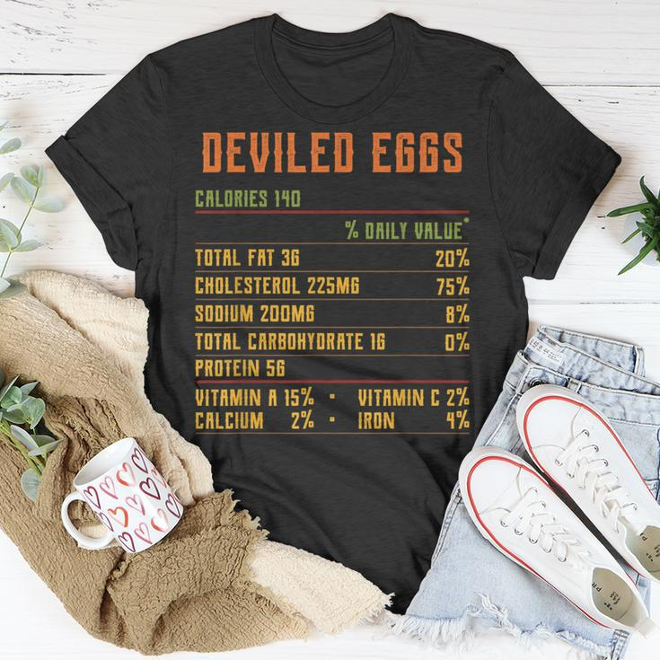 Deviled Eggs Nutrition Facts Thanksgiving 2021 Retro Vintage Unisex T-Shirt Unique Gifts