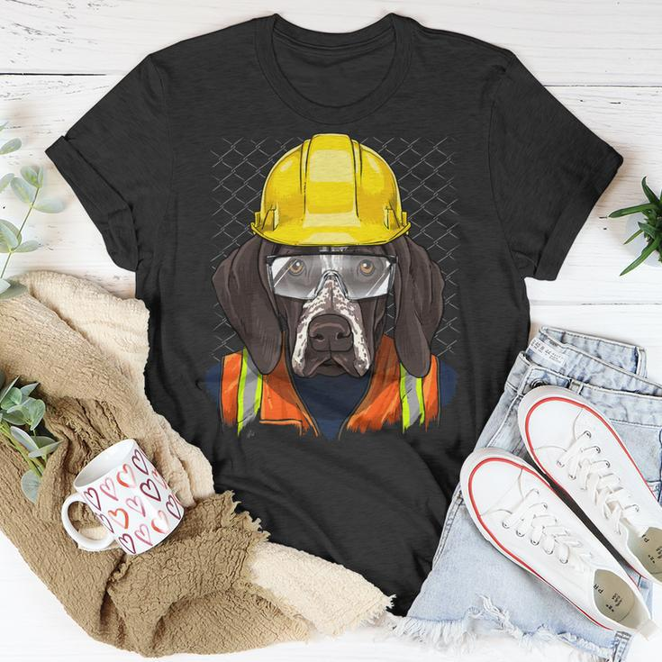 Dog German Shorthaired Construction Worker German Shorthaired Pointer Laborer Dog Unisex T-Shirt Unique Gifts