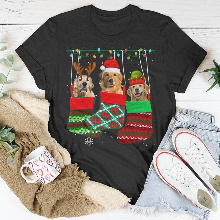 Dog Golden Retriever Christmas Socks Funny Xmas Pajama Puppy Unisex T-Shirt Unique Gifts