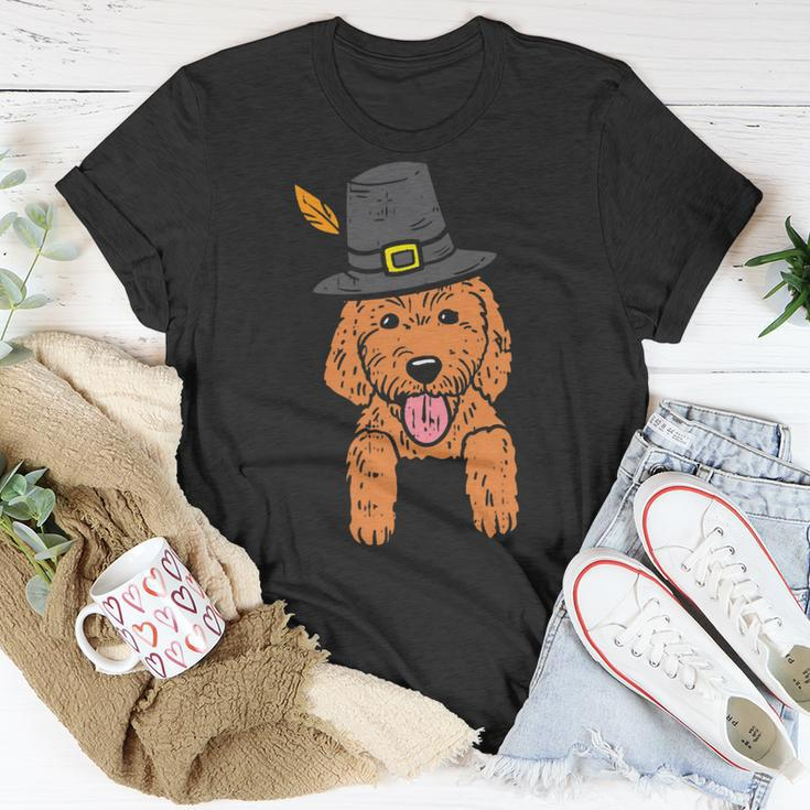 Dog Goldendoodle Pocket Pilgrim Goldendoodle Dog Lover Cute Thanksgiving Gift Unisex T-Shirt Unique Gifts