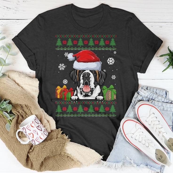 Dog Lovers Saint Bernard Santa Hat Ugly Christmas Sweater T-Shirt Unique Gifts