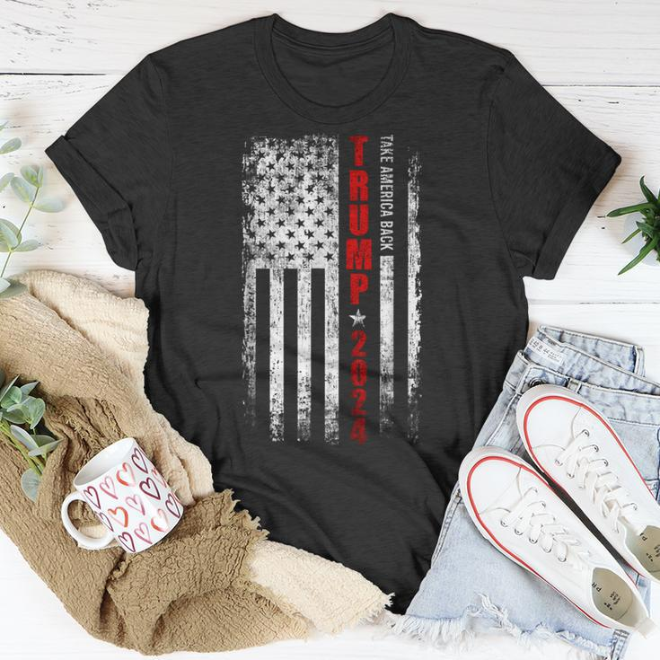 Donald Trump 2024 Take America Back American Flag Patriotic Unisex T-Shirt Funny Gifts
