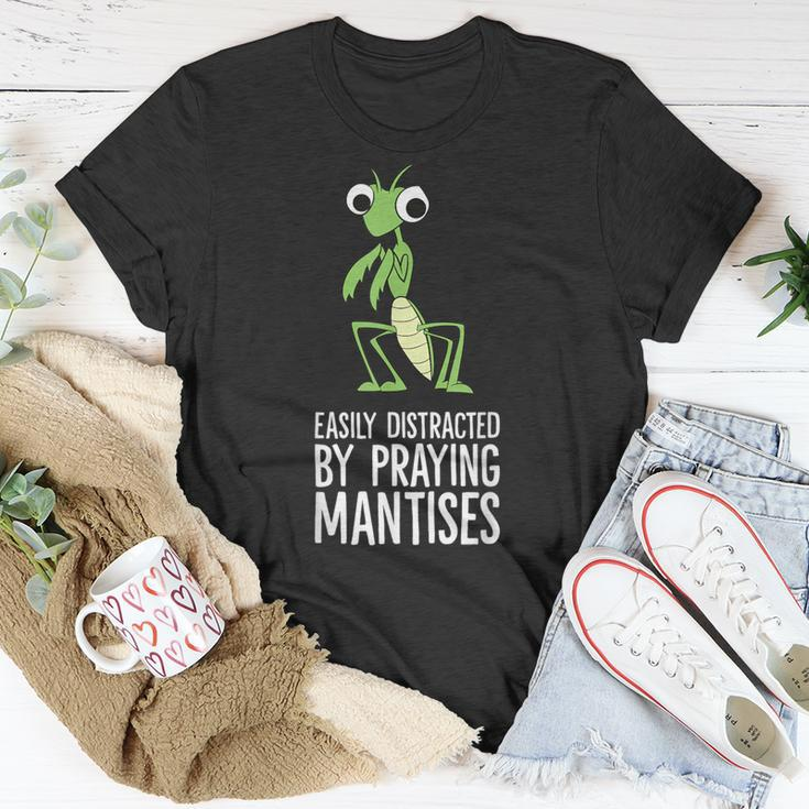 Easily Distracted By Praying Mantises T-Shirt Unique Gifts