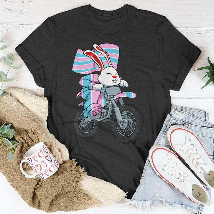 Easter Bunny Ridng Motorcycle Lgbtq Transgender Pride Trans Unisex T-Shirt Unique Gifts