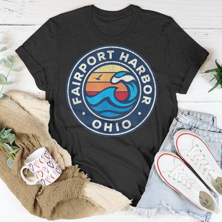 Fairport Harbor Ohio Oh Vintage Nautical Waves T-Shirt Unique Gifts