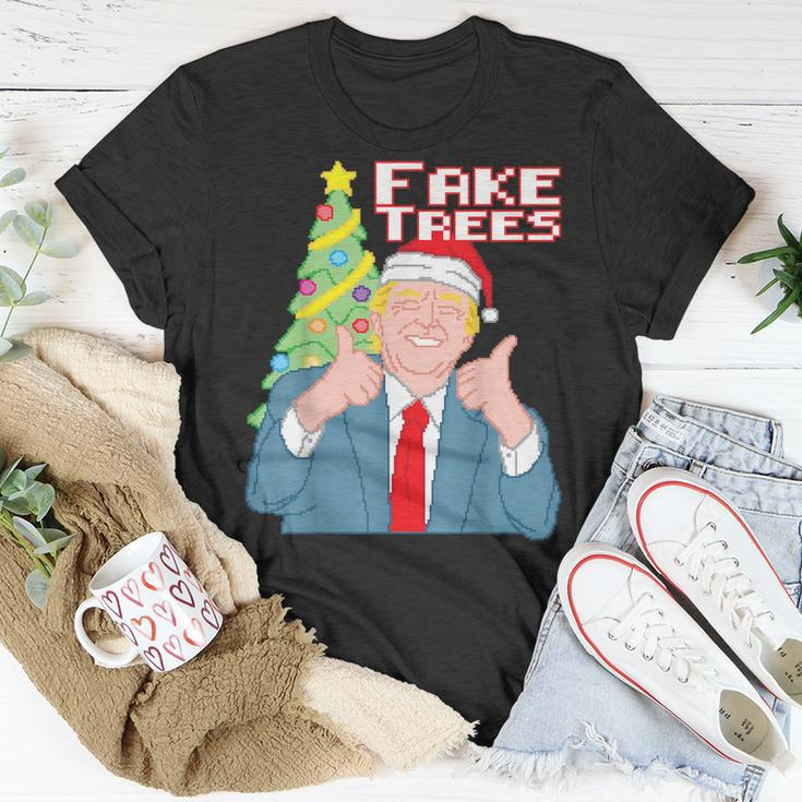 Fake Trees Us President Donald Trump Ugly Christmas Sweater T-Shirt Unique Gifts