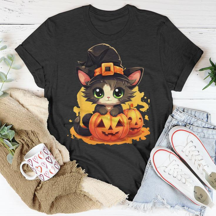 Fall Autumn Season Lazy Halloween Costume Kawaii Pumpkin Cat T-Shirt Funny Gifts