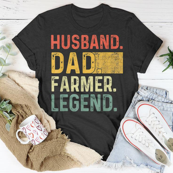 Fathers Day Husband Dad Farmer Legend Funny Vintage Unisex T-Shirt Funny Gifts
