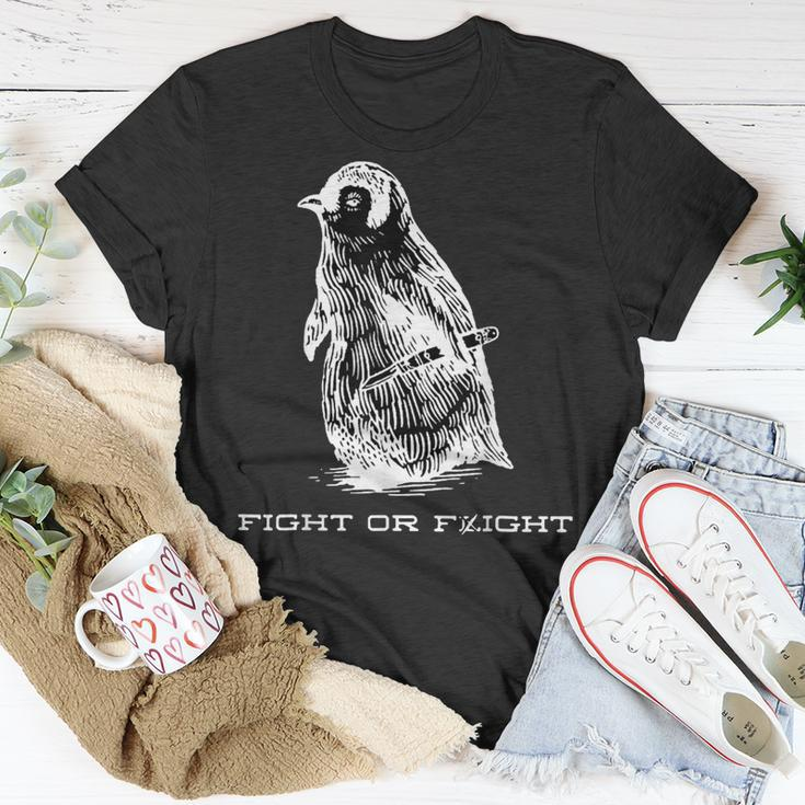 Fight Or Flight Penguin Pun Fight Or Flight Meme T-Shirt Unique Gifts