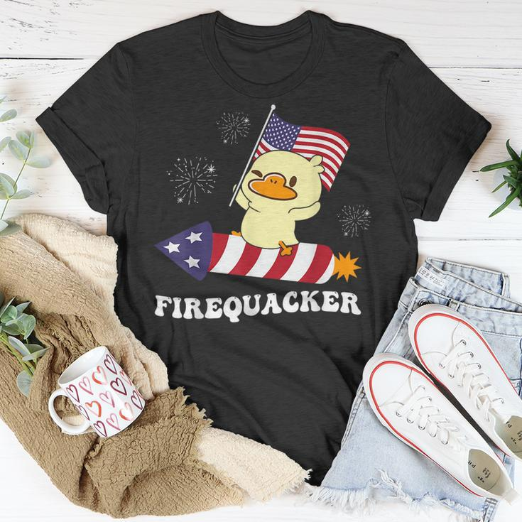 Firequacker Funny Fireworks American Patriotic 4Th July Patriotic Funny Gifts Unisex T-Shirt Unique Gifts