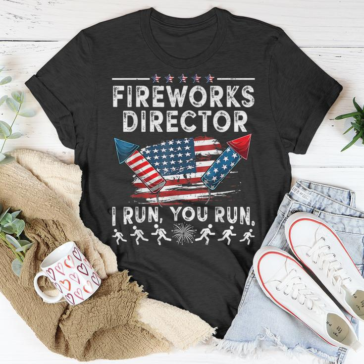 Fireworks Director If I Run Funny 4Th Of July Fourth Men Unisex T-Shirt Unique Gifts