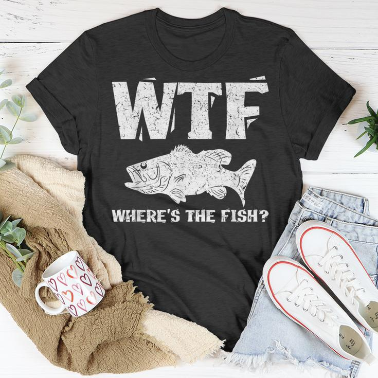 Fishing Dad-Wtf Where's The Fish Men's Fishing T-Shirt