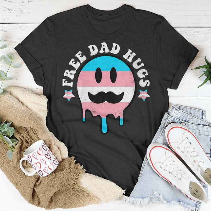 Free Dad Hugs Smile Face Trans Daddy Lgbt Fathers Day Gift For Womens Gift For Women Unisex T-Shirt Unique Gifts
