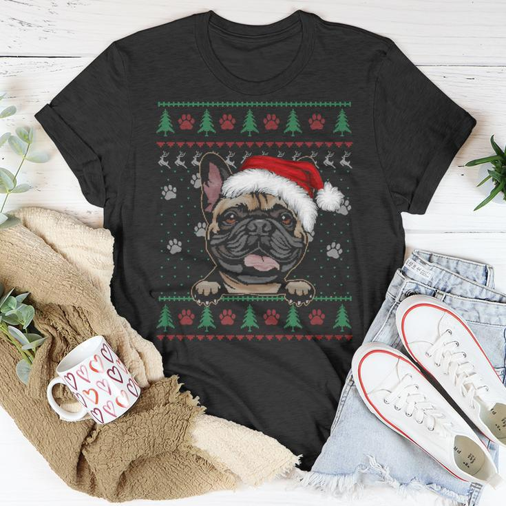 French Bulldog Christmas Ugly Sweater Dog Lover Xmas T-Shirt Unique Gifts