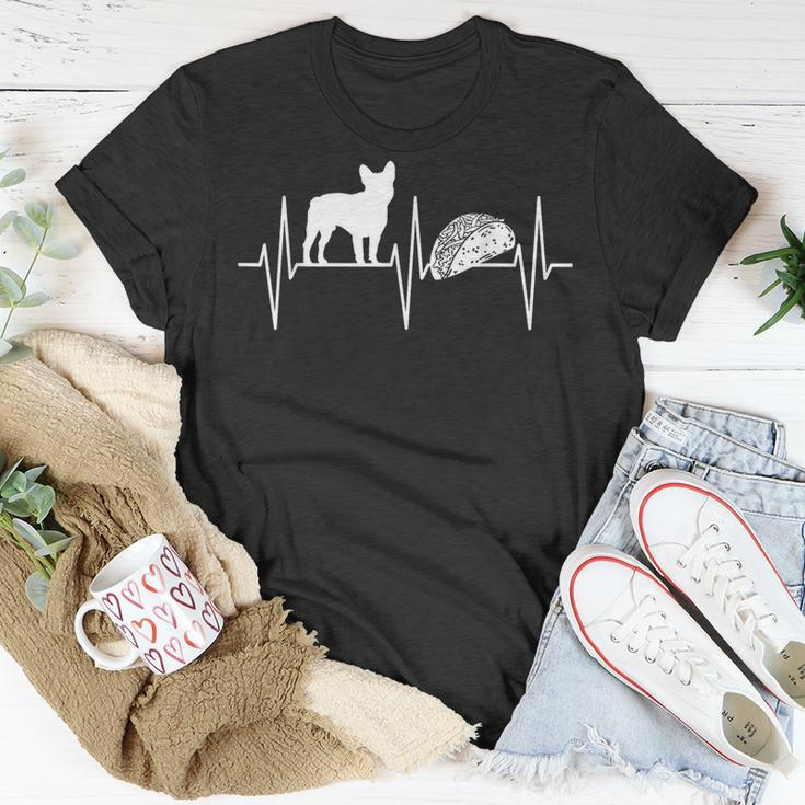 French Bulldog Taco Lover Heartbeat Bulldog Lover Unisex T-Shirt Unique Gifts