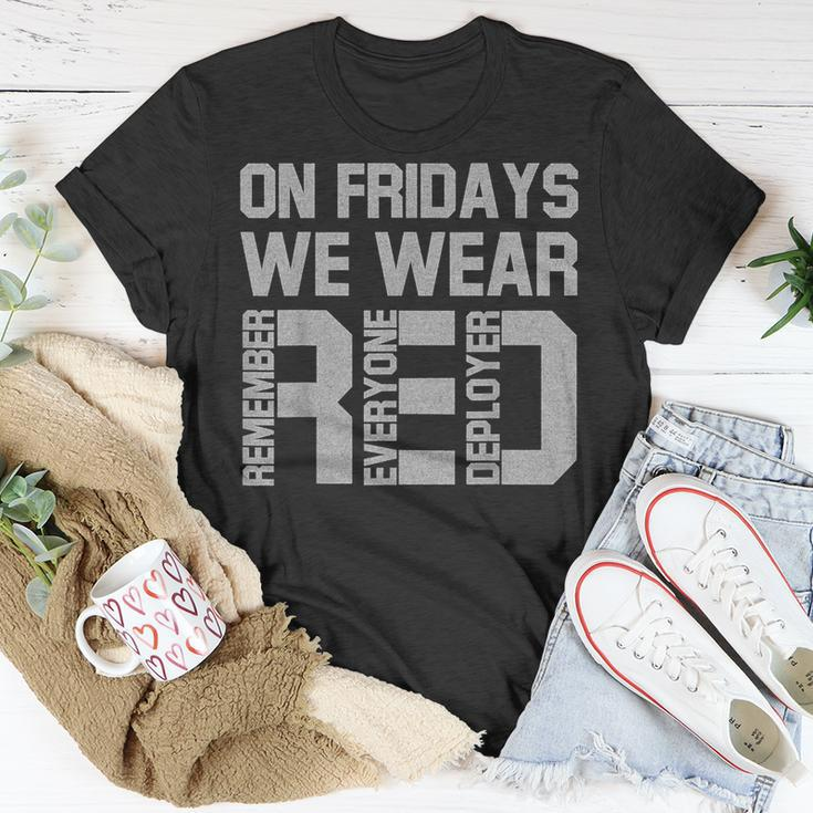 On Fridays We Wear Red Military Veteran Day Us Flag T-Shirt Personalized Gifts