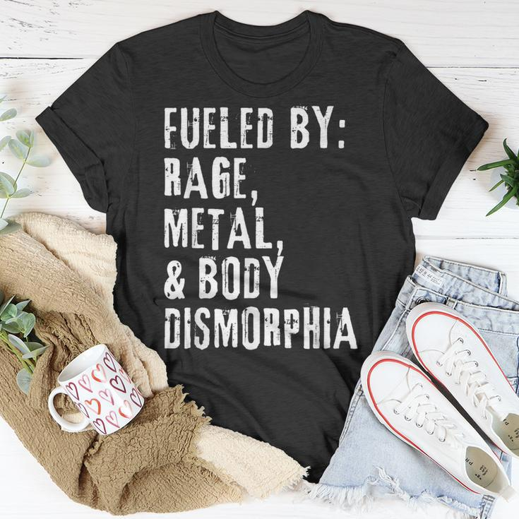 Fueled By Rage Metal & Body Dysmorphia Apparel T-Shirt Unique Gifts