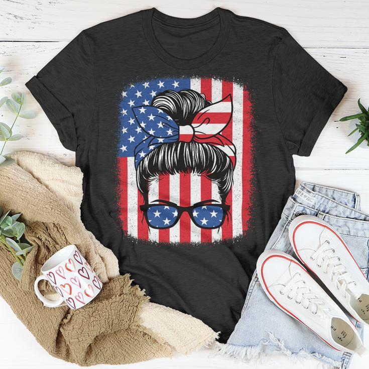 Funny 4Th Of July Patriotic American Flag Usa Women Girls Unisex T-Shirt Unique Gifts