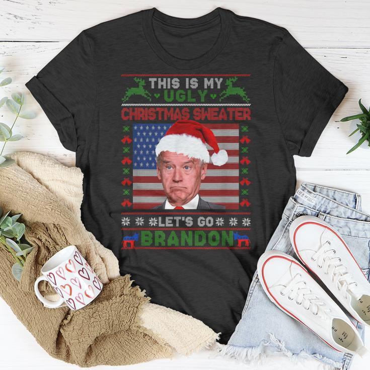 Anti Biden Ugly Christmas Sweater Let's Go Brandon Pjs T-Shirt Unique Gifts