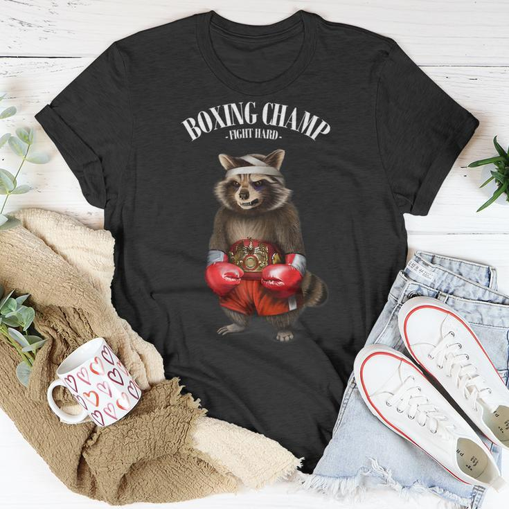 Funny Boxing Champion Raccoon Fighter Unisex T-Shirt Unique Gifts