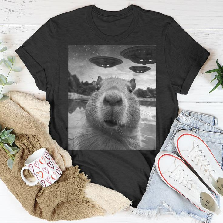 Capybara Selfie With Ufos Weird T-Shirt Unique Gifts
