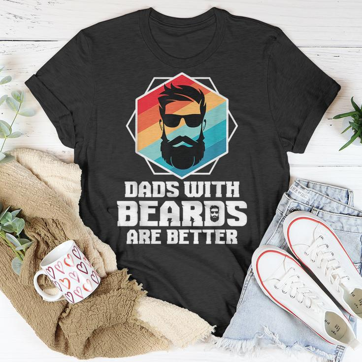 Funny Dads With Beards Are Better Dad Joke Fathers Day Unisex T-Shirt Unique Gifts