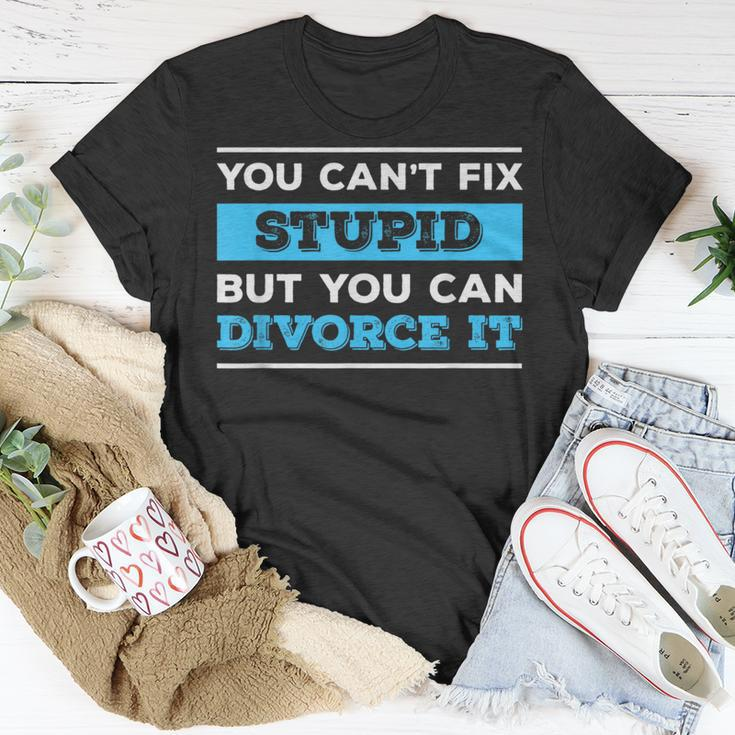 Funny Divorce Quote Wife Husband Divorced Funny Gifts For Wife Unisex T-Shirt Unique Gifts