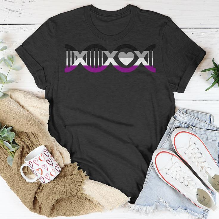 Funny Dna Heart Lgbt Gay Pride Flag Month Lgbtq Asexual Unisex T-Shirt Unique Gifts