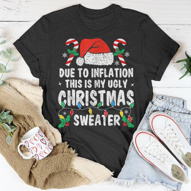 Due To Inflation Ugly Christmas Sweaters Holiday Party T-Shirt Unique Gifts