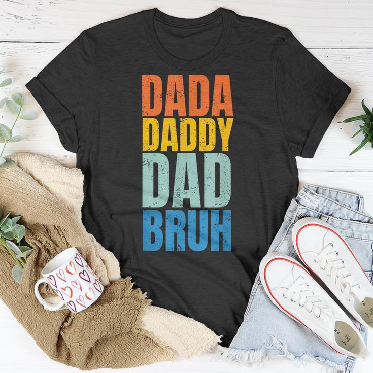 Funny Fathers Day Vintage Dada Daddy Dad Bruh Fathers Day Unisex T-Shirt Funny Gifts