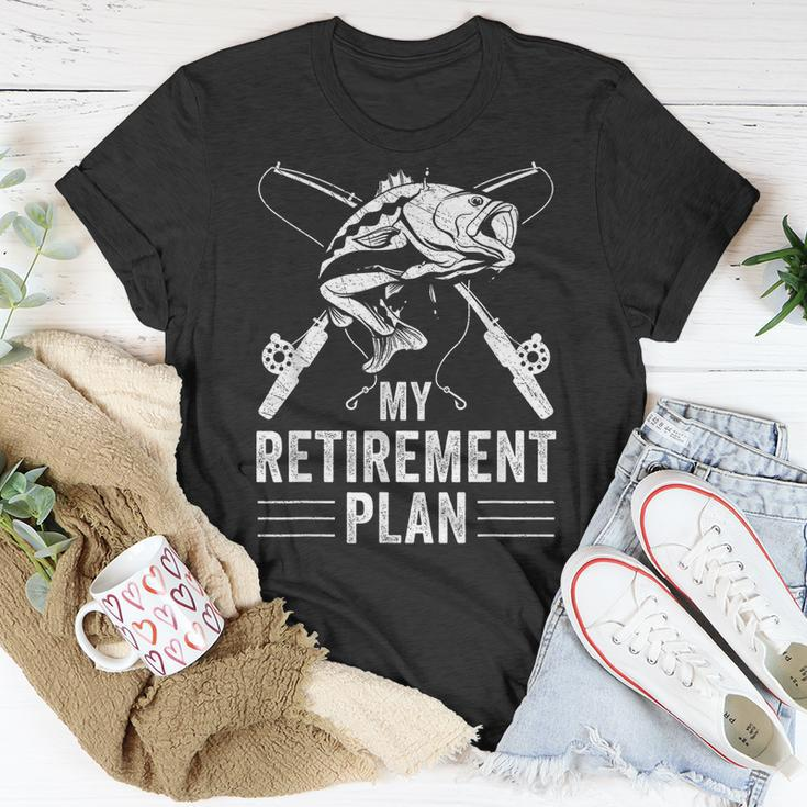Funny Fishing My Retirement Plan Fishing Graphic Unisex T-Shirt Funny Gifts