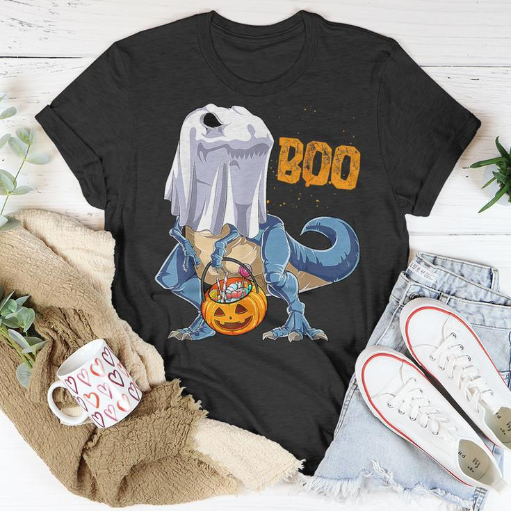 Ghost DinosaurRex Boo Halloween Pumpkin Boys T-Shirt Unique Gifts